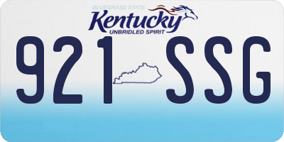 KY license plate 921SSG