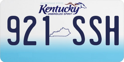 KY license plate 921SSH