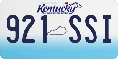 KY license plate 921SSI