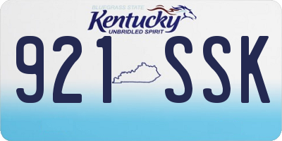KY license plate 921SSK