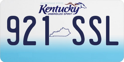 KY license plate 921SSL