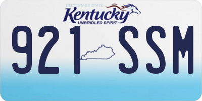 KY license plate 921SSM
