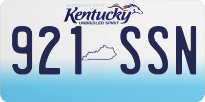 KY license plate 921SSN