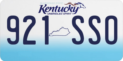 KY license plate 921SSO