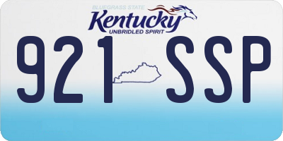 KY license plate 921SSP