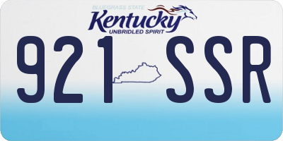 KY license plate 921SSR