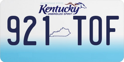 KY license plate 921TOF