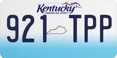 KY license plate 921TPP