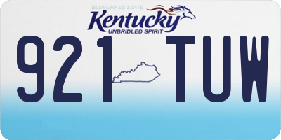 KY license plate 921TUW