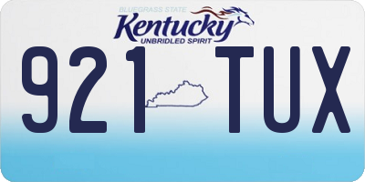 KY license plate 921TUX