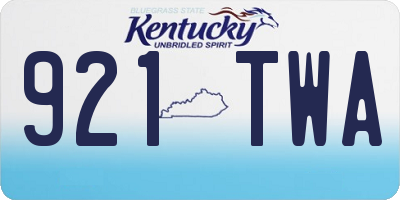 KY license plate 921TWA