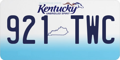 KY license plate 921TWC