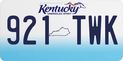 KY license plate 921TWK