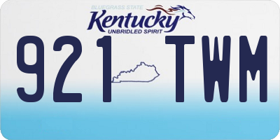 KY license plate 921TWM
