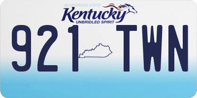 KY license plate 921TWN