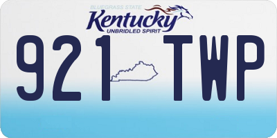 KY license plate 921TWP