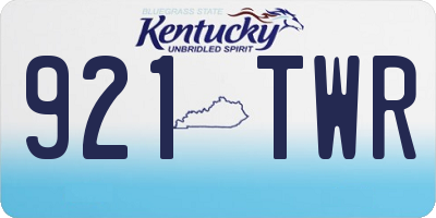 KY license plate 921TWR