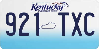 KY license plate 921TXC