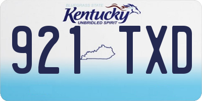 KY license plate 921TXD