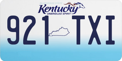 KY license plate 921TXI