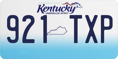 KY license plate 921TXP