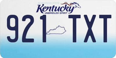 KY license plate 921TXT