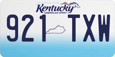 KY license plate 921TXW