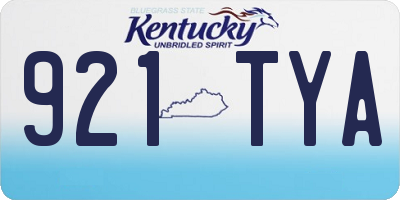 KY license plate 921TYA