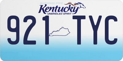 KY license plate 921TYC