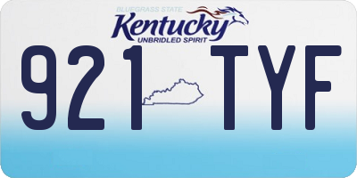 KY license plate 921TYF