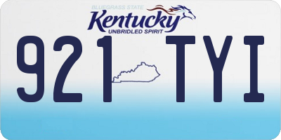 KY license plate 921TYI