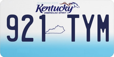 KY license plate 921TYM