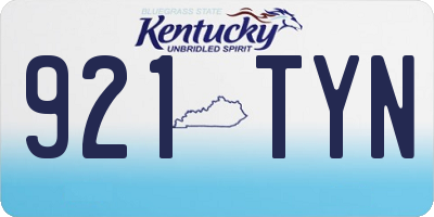 KY license plate 921TYN