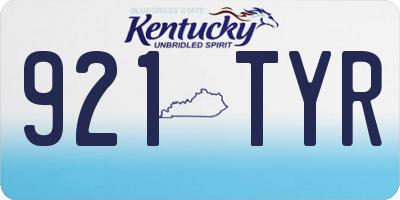 KY license plate 921TYR