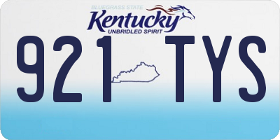 KY license plate 921TYS