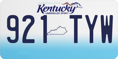 KY license plate 921TYW