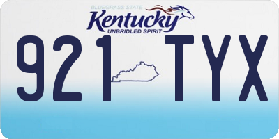 KY license plate 921TYX
