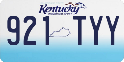 KY license plate 921TYY