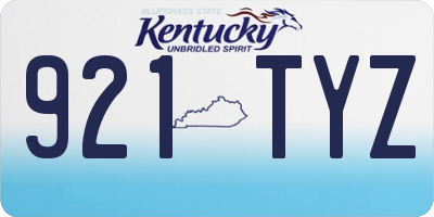 KY license plate 921TYZ