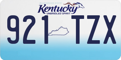 KY license plate 921TZX