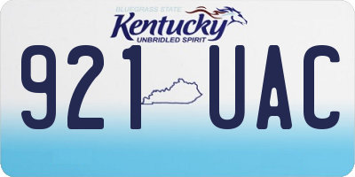 KY license plate 921UAC