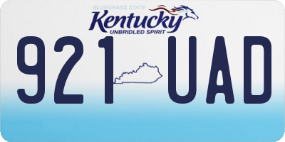 KY license plate 921UAD