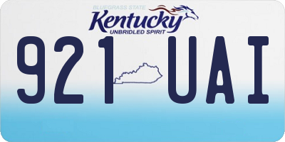 KY license plate 921UAI