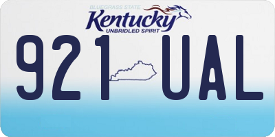 KY license plate 921UAL