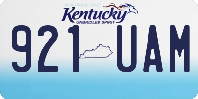 KY license plate 921UAM
