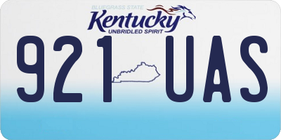 KY license plate 921UAS
