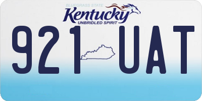 KY license plate 921UAT