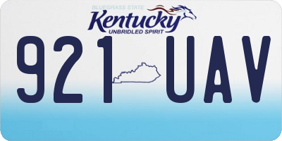 KY license plate 921UAV