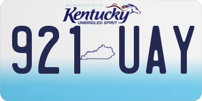 KY license plate 921UAY