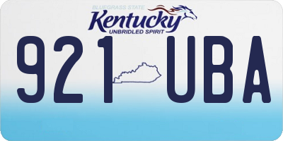 KY license plate 921UBA